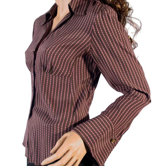 Trina Turk Tops - TRINA TURK Los Angeles Silk/Spandex Button Down Empire Blouse w Cuff Links M